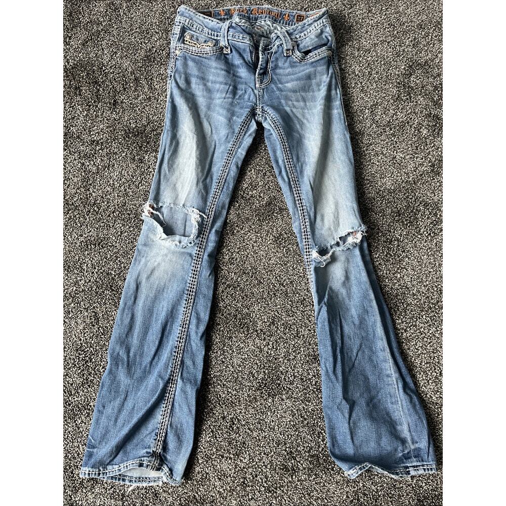 Rock Revival Jeans Womens Size 27 Kai Boot Cut Embroidered Flap Pockets Y2K